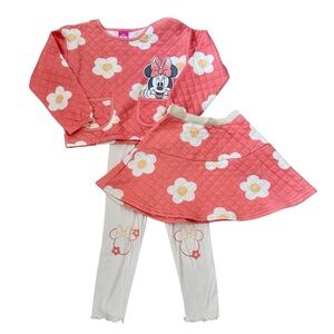 NWOT Disney Minnie Mouse Daisy Quilted Skirt Set